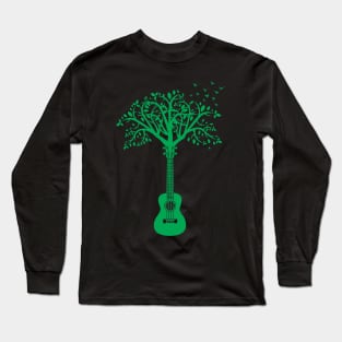 Ukulele Tree Green Long Sleeve T-Shirt